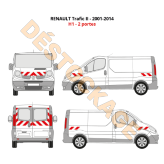 Rot-weißes Markierungskit - Renault Trafic II Phase 1/2 2001-2014 H1 Klasse B