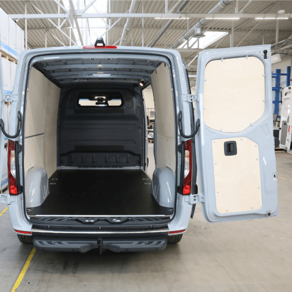 Innenverkleidung aus Rohholz für Volkswagen ID Buzz - Generisches Foto Innenverkleidung aus Rohholz für Volkswagen ID Buzz - Generisches Foto