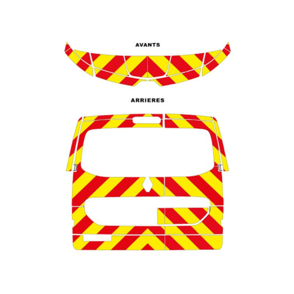 Gelb/Rotes Markierungsset für Renault Kangoo 3 (Standard-Vorderseite + komplette Rückseite) Gelb/Rotes Markierungsset für Renault Kangoo 3 (Standard-Vorderseite + komplette Rückseite)