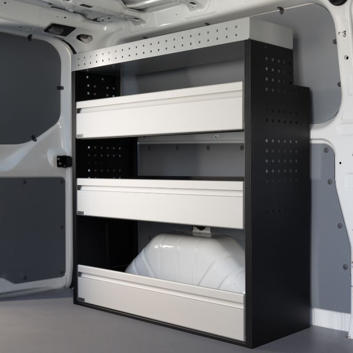 PROVAN-Ausstattung (links oder rechts) für Volkswagen T6/T6.1 2015-2025 (Beispielfoto) - Seitenansicht