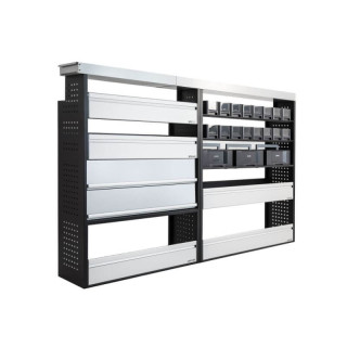 PROVAN Doppelausbau (links) für Peugeot Boxer 2006+ (Beispielfoto) - Seitenansicht