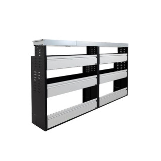 PROVAN-Ausbau (links) mit Schubladen für Renault Trafic 2024+ (generisches Foto) - Seitenansicht