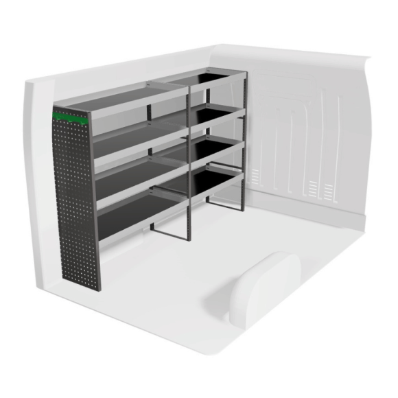 Ausbau für Citroen Jumper 2006+ (links) Vorderansicht Ausbau für Citroen Jumper 2006+ (links) Vorderansicht