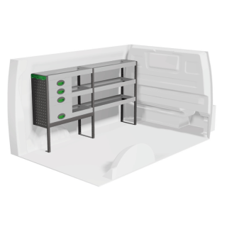 Ausstattung für Peugeot Expert 2016+ (links) mit Schubladen Frontansicht