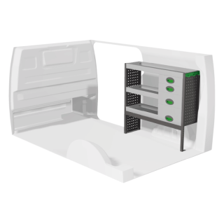 Ausstattung für Citroen Jumpy 2016+ rechts mit Schubladen Frontansicht