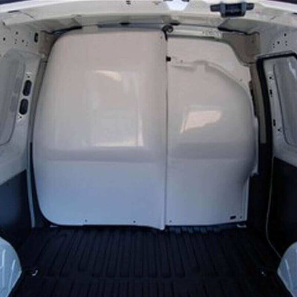 Trennwand Mercedes Citan - 2 schwenkbare Schalen zur Montage auf original schwenkbarem Gitter Trennwand Mercedes Citan - 2 schwenkbare Schalen zur Montage auf original schwenkbarem Gitter