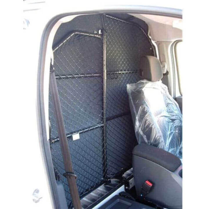 Trennwand Mercedes Citan - 2 schwenkbare Schalen - Ansicht von der Kabine Trennwand Mercedes Citan - 2 schwenkbare Schalen - Ansicht von der Kabine