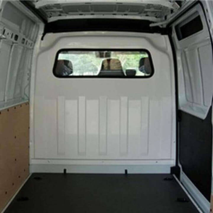 Trennwand Opel Movano 2010-2021 mit festem Fenster - Rückansicht Trennwand Opel Movano 2010-2021 mit festem Fenster - Rückansicht