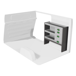 Einrichtung für Nissan Primastar 2022+ rechts mit Schubladen Vorderansicht