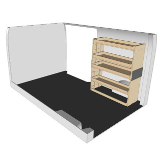 Rohholzregal rechts Frontansicht Volkswagen ID BUZZ 2022+
