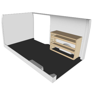 Rohholzregal gerade Frontansicht Volkswagen T7 2025+