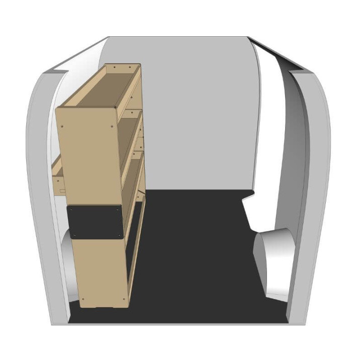 Rohholzregal links Seitenansicht Nissan NV250 2019-2021