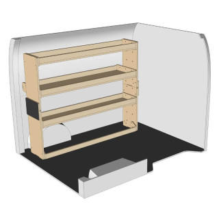 Linkes Rohholzregal Frontansicht Peugeot Bipper 2008-2017