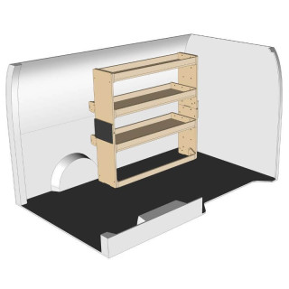Rohholzregal links Frontansicht Peugeot Bipper 2008-2017