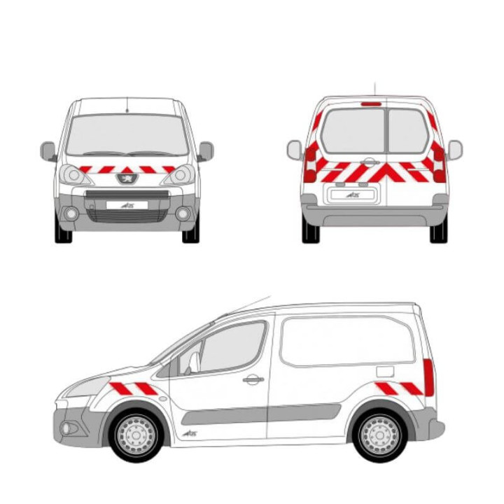 Markierungsset - Peugeot Partner II 2008-2012 mit Flügeltüren Markierungsset - Peugeot Partner II 2008-2012 mit Flügeltüren