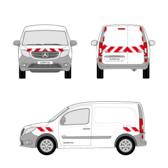 Markierungskit - Mercedes Citan Flügeltüren. Vorgeschnittene, aufklebbare Streifen Markierungskit - Mercedes Citan Flügeltüren. Vorgeschnittene, aufklebbare Streifen