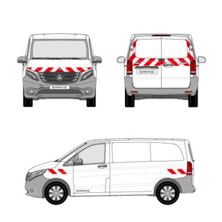 Markierungskit - Mercedes Vito Flügeltüren. Vorgeschnittene, aufklebbare Streifen Markierungskit - Mercedes Vito Flügeltüren. Vorgeschnittene, aufklebbare Streifen