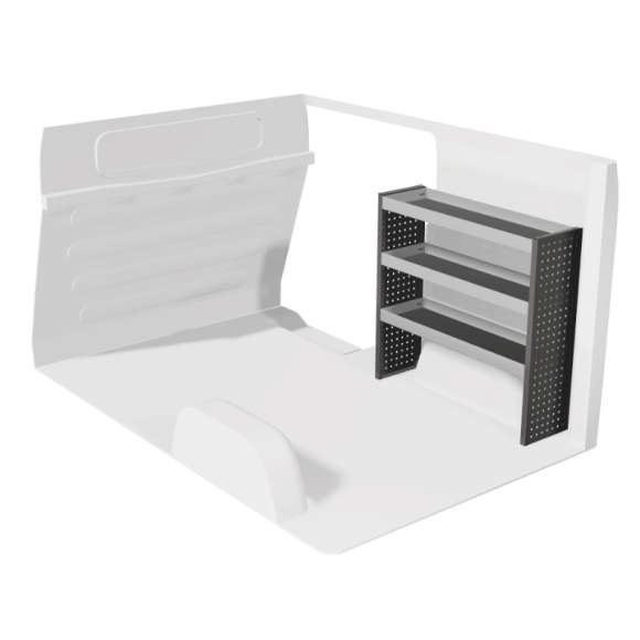 Ausbau für Volkswagen T7 2025+ (rechts) Frontansicht Ausbau für Volkswagen T7 2025+ (rechts) Frontansicht