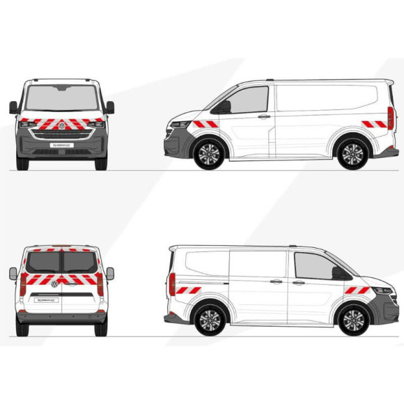 Markierungskit - Volkswagen Transporter T7 Flügeltüren. Vorgeschnittene, aufklebbare Streifen Markierungskit - Volkswagen Transporter T7 Flügeltüren. Vorgeschnittene, aufklebbare Streifen