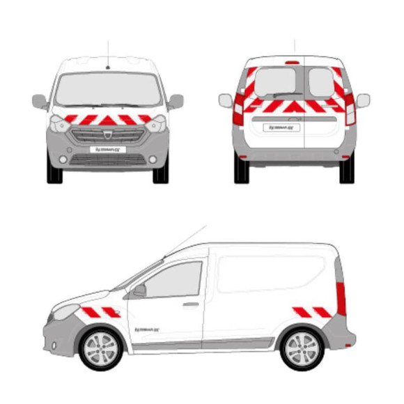 Markierungsset - Dacia Dokker Van Flügeltüren. Vorgeschnittene Klebestreifen zum Aufkleben Markierungsset - Dacia Dokker Van Flügeltüren. Vorgeschnittene Klebestreifen zum Aufkleben