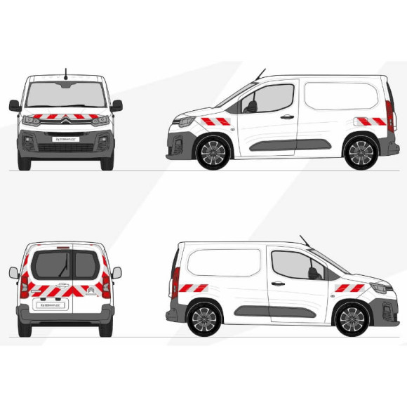 Markierungsset - Citroen Berlingo Van 2018-2023. Vorgeschnittene Klebestreifen bereit zum Anbringen