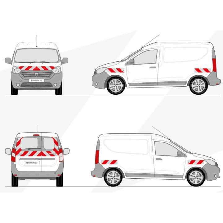 Markierungsset - Dacia Dokker Van Flügeltüren + Seitenansichten