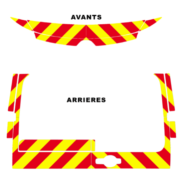 Gelb/Rotes Markierungsset für Renault Master (vorne + hinten Standard) Gelb/Rotes Markierungsset für Renault Master (vorne + hinten Standard)