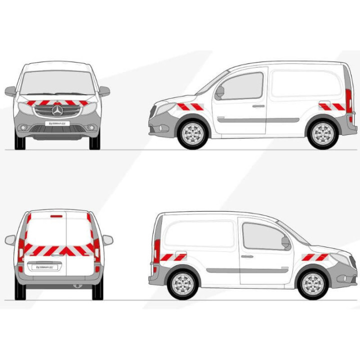 Markierungsset - Mercedes Citan 2012-2021 Flügeltüren. Vorgeschnittene selbstklebende Streifen, gebrauchsfertig