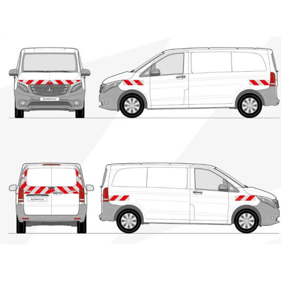 Markierungsset - Mercedes Vito ab 2014 Flügeltüren. Vorgeschnittene selbstklebende Streifen, gebrauchsfertig