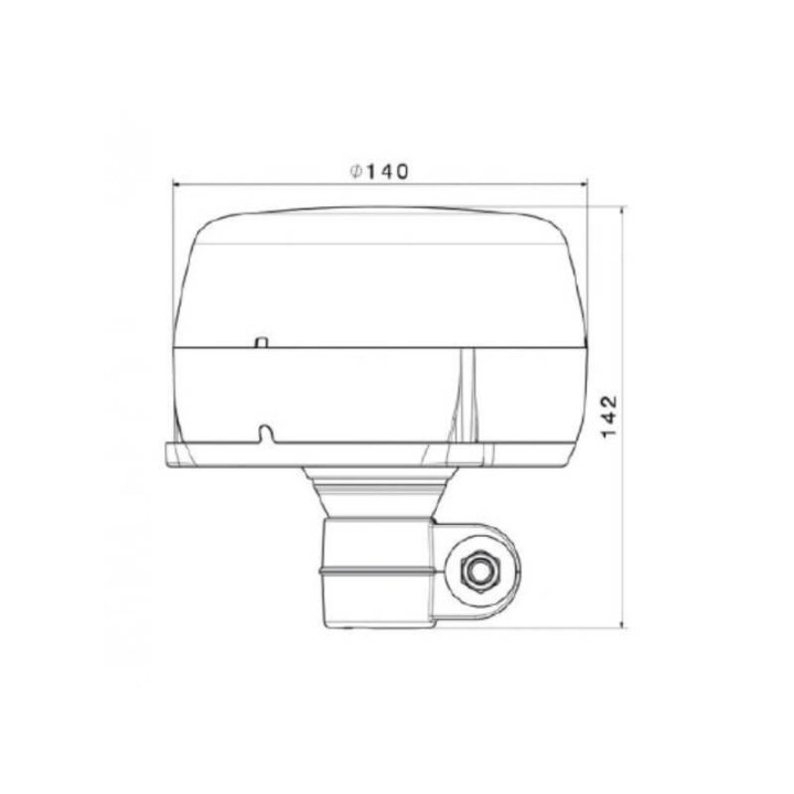 Blaues LED-Rundumkennleuchte Doppelblitz - Mast