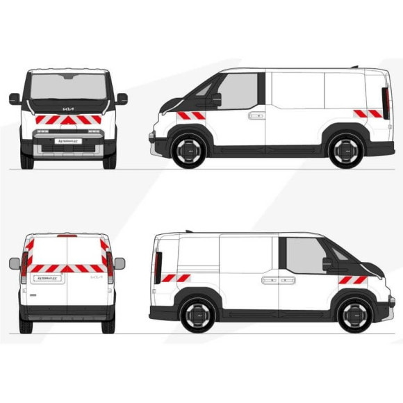 Weiß-rotes Warnmarkierungs-Set für Kia PV5