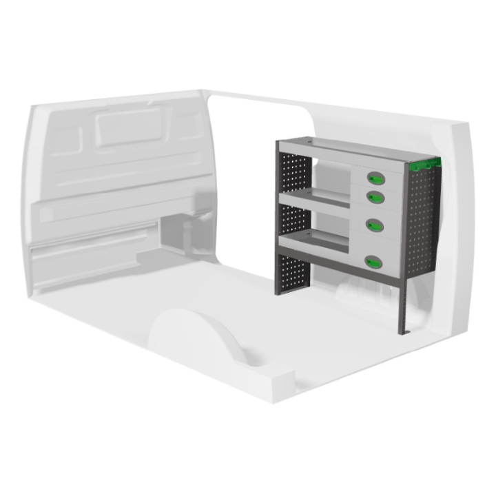 Metallregal für Ford Custom ab 2023 mit Schubladen rechts