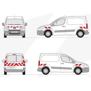 Markierungsset - Peugeot Partner II Phase 1 von 2008-2012 mit Flügeltüren