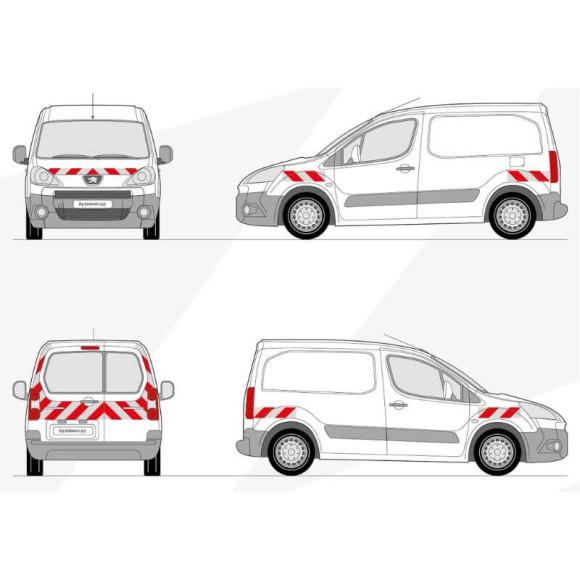Markierungsset - Peugeot Partner II Phase 1 von 2008-2012 mit Flügeltüren