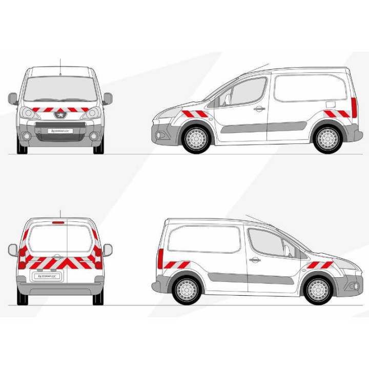 Markierungsset - Peugeot Partner II Phase 2 von 2012-2015 mit Flügeltüren