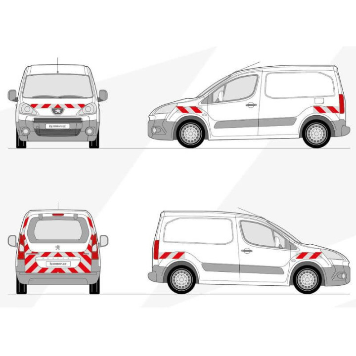 Markierungsset - Peugeot Partner II Phase 1-2 ab 2008 mit Heckklappe