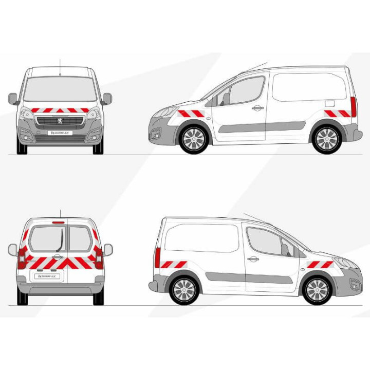 Markierungsset - Peugeot Partner I Phase 3 von 2015-2018 mit Flügeltüren