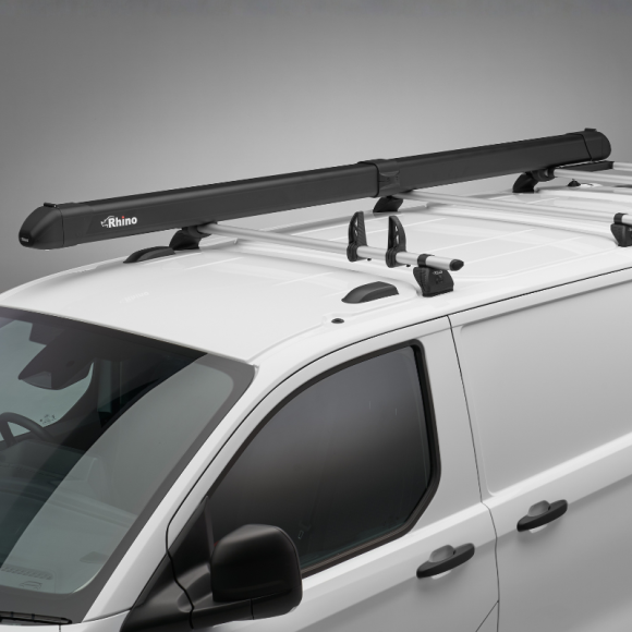 Aluminium-Rohrhalter Schwarz Rhino auf Dachträgern