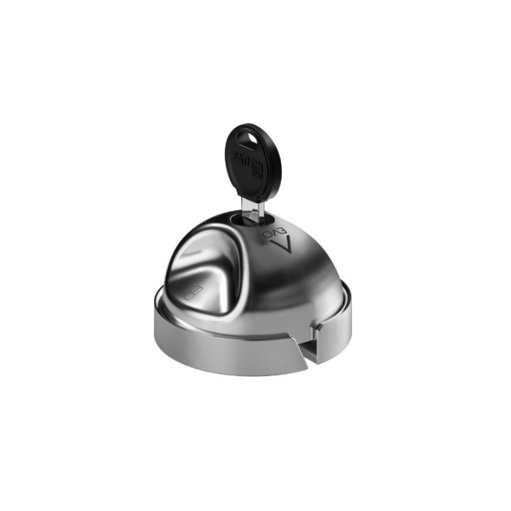 Diebstahlsicherungsschloss DAKEN SATURN EVO mit eingestecktem Schlüssel für Nutzfahrzeuge