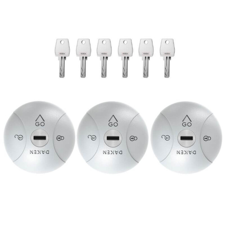 Diebstahlsicherung für Nutzfahrzeuge Daken Saturn GO dreifach grau mit 6 Schlüsseln