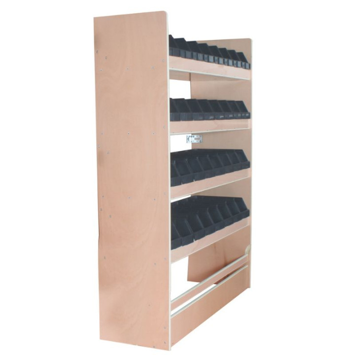 Utilitaire-Regalschrank 32 mittlere Behälter Tiefe 210mm aus lackiertem Holz