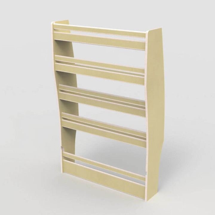 Lackierter Holz-Lagerkasten für Toyota Proace ab 2016, Dreiviertelansicht.