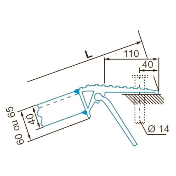 Befestigungsschema der Auflageleiste der Laderampe