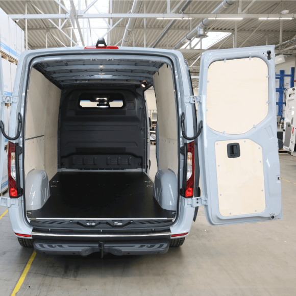 Innenverkleidung aus Rohholz für die Wände Mercedes eSprinter 2023+ - unverbindliches Foto