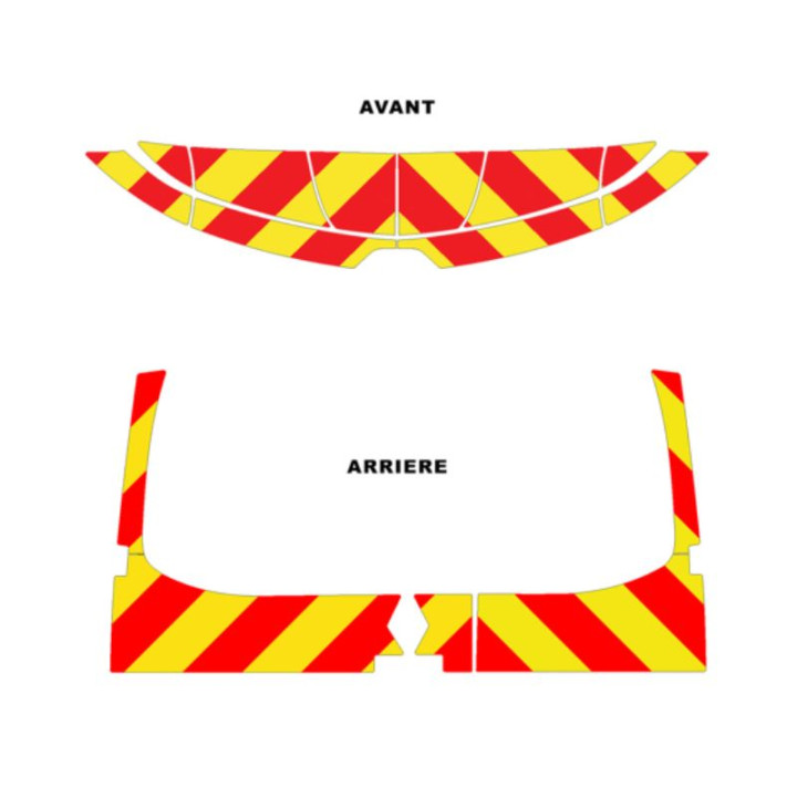 Gelb/Rotes Markierungsset für Renault Kangoo, gebaut ab 04/2021 (Vorne + Hinten Standard)