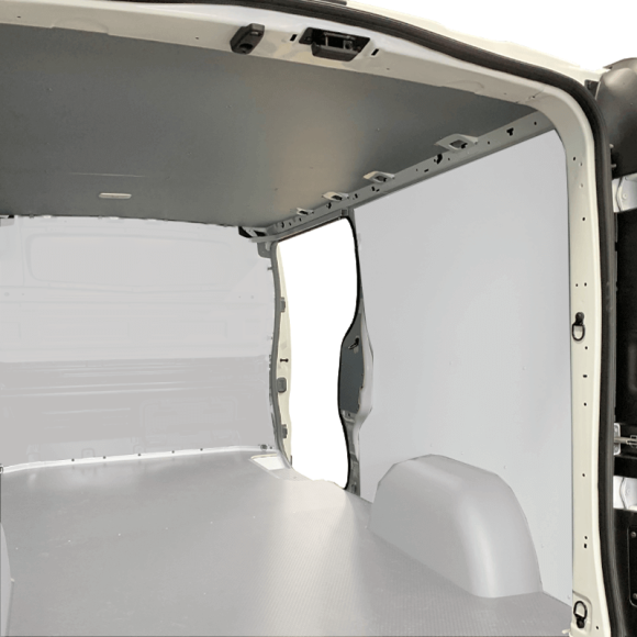 Grauer Dachschutz für Mercedes eSprinter 2023+ Beispiel am Renault Trafic. Der Zuschnitt wird spezifisch für Ihr Modell sein