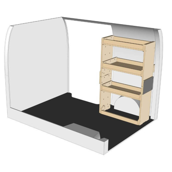 Bodenplatte aus Holz rechts Vorderansicht Renault Kangoo Van E-Tech 2022+