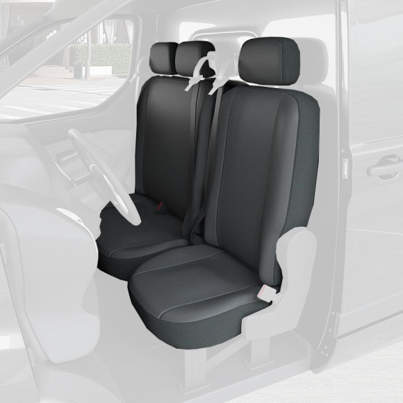 Sitzbezüge aus Kunstleder für Volkswagen e-Transporter 2025+ (Beispielbild, nicht vertraglich bindend)