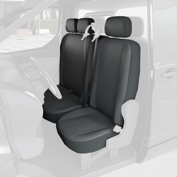 Sitzbezüge aus Kunstleder für Volkswagen e-Transporter 2025+ (Beispielbild, nicht vertraglich bindend)
