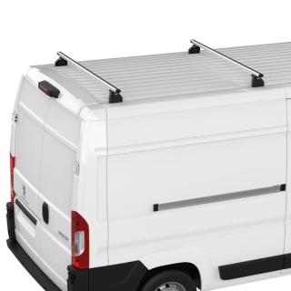2 graue Aluminium-Dachträger Cruz für Volkswagen e-Transporter 2025+
